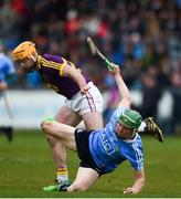 14 January 2018; Fergal Whitely of Dublin in action against Eoin Moore of Wexford during the Bord na Mona Walsh Cup semi-final match between Dublin and Wexford at Parnell Park in Dublin. Photo by Daire Brennan/Sportsfile