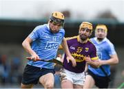 14 January 2018; Paul Winters of Dublin in action against Eoin Moore of Wexford during the Bord na Mona Walsh Cup semi-final match between Dublin and Wexford at Parnell Park in Dublin. Photo by Daire Brennan/Sportsfile