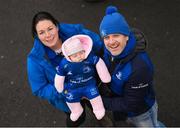 14 January 2018; 10-week-old Leinster supporter Ella McHugh, from Arva, Co Cavan, with her parents Elaine and Barry, ahead of the European Rugby Champions Cup Pool 3 Round 5 match between Leinster and Glasgow Warriors at the RDS Arena in Dublin. Photo by Stephen McCarthy/Sportsfile