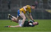 14 January 2018; Danny Kirby of Mayo in action against Niall McInerney of Roscommon during the Connacht FBD League Round 4 match between Roscommon and Mayo at Dr Hyde Park in Roscommon. Photo by Piaras Ó Mídheach/Sportsfile