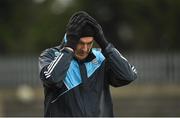 14 January 2018; A dejected Dublin manager Pat Gilroy near the end of the Bord na Mona Walsh Cup semi-final match between Dublin and Wexford at Parnell Park in Dublin. Photo by Daire Brennan/Sportsfile