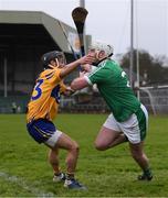 14 January 2018; Tom Condon of Limerick in action against Cathal O'Connell of Clare during Co-Op Superstores Munster Senior Hurling League Final between Limerick and Clare at Gaelic Grounds in Limerick. Photo by Diarmuid Greene/Sportsfile