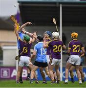 14 January 2018; Daire Gray of Dublin in action against Shaun Murphy of Wexford during the Bord na Mona Walsh Cup semi-final match between Dublin and Wexford at Parnell Park in Dublin. Photo by Daire Brennan/Sportsfile