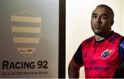 14 January 2018; Simon Zebo of Munster prior to the European Rugby Champions Cup Pool 4 Round 5 match between Racing 92 and Munster at the U Arena in Paris, France. Photo by Brendan Moran/Sportsfile