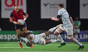 14 January 2018; Simon Zebo of Munster is tackled by Virimi Vakatawa of Racing 92 during the European Rugby Champions Cup Pool 4 Round 5 match between Racing 92 and Munster at the U Arena in Paris, France. Photo by Brendan Moran/Sportsfile