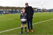 14 January 2018; Matchday mascot 12 year old Oliver O’Callaghan, from Blackrock, Dublin, with Jamie Heaslip of Leinster ahead of the European Rugby Champions Cup Pool 3 Round 5 match between Leinster and Glasgow Warriors at the RDS Arena in Dublin. Photo by Ramsey Cardy/Sportsfile