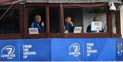 14 January 2018; Leinster senior coach Stuart Lancaster, left, head coach Leo Cullen, centre, and kicking coach and head analyst Emmet Farrell during the European Rugby Champions Cup Pool 3 Round 5 match between Leinster and Glasgow Warriors at the RDS Arena in Dublin. Photo by Ramsey Cardy/Sportsfile
