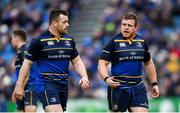 14 January 2018; Cian Healy, left, and Sean Cronin of Leinster during the European Rugby Champions Cup Pool 3 Round 5 match between Leinster and Glasgow Warriors at the RDS Arena in Dublin. Photo by Ramsey Cardy/Sportsfile