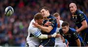 14 January 2018; Jonathan Sexton of Leinster is tackled by Siua Halanukonuka of Glasgow Warriors during the European Rugby Champions Cup Pool 3 Round 5 match between Leinster and Glasgow Warriors at the RDS Arena in Dublin. Photo by Stephen McCarthy/Sportsfile