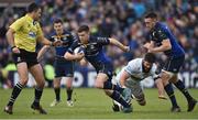 14 January 2018; Luke McGrath of Leinster escapes the tackle from Greg Peterson of Glasgow Warriors during the European Rugby Champions Cup Pool 3 Round 5 match between Leinster and Glasgow Warriors at the RDS Arena in Dublin. Photo by David Fitzgerald/Sportsfile