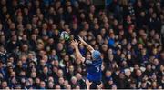 14 January 2018; Scott Fardy of Leinster takes possession from a lineout during the European Rugby Champions Cup Pool 3 Round 5 match between Leinster and Glasgow Warriors at the RDS Arena in Dublin. Photo by David Fitzgerald/Sportsfile