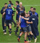 14 January 2018; Leinster players celebrate following the European Rugby Champions Cup Pool 3 Round 5 match between Leinster and Glasgow Warriors at the RDS Arena in Dublin. Photo by David Fitzgerald/Sportsfile