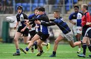 15 January 2018; Harry O'Neill of Dundalk Grammar School is tackled by Dominic Damianov of Mount Temple during the Community School Bank of Ireland Leinster Schools Fr. Godfrey Cup Round 1 match between Dundalk Grammar School and Mount Temple at Donnybrook Stadium in Dublin. Photo by Matt Browne/Sportsfile