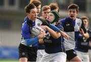 15 January 2018; Woodley Nicholson of Dundalk Grammar School is tackled by Joel Henley Ralph of Mount Temple during the Community School Bank of Ireland Leinster Schools Fr. Godfrey Cup Round 1 match between Dundalk Grammar School and Mount Temple at Donnybrook Stadium in Dublin. Photo by Matt Browne/Sportsfile