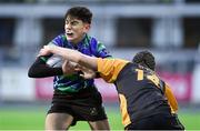 15 January 2018; Kevin Budeanu of Gorey Community School in action against Cormac Heffernan of St Patrick's Classical School Navan during the Community School Bank of Ireland Leinster Schools Fr. Godfrey Cup Round 1 match between St Patrick's Classical School Navan and Gorey at Donnybrook Stadium in Dublin. Photo by Matt Browne/Sportsfile