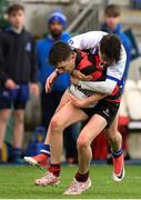 16 January 2018; Samual de Klerk of Kilkenny College is tackled by Tom Kavanagh of St Andrew's College during the Bank of Ireland Leinster Schools Fr. Godfrey Cup Round 1 match between St Andrew's College and Kilkenny College at Donnybrook Stadium in Dublin.  Photo by Eóin Noonan/Sportsfile