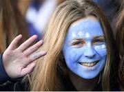 16 January 2018; A St Andrew's College supporter during the Bank of Ireland Leinster Schools Fr. Godfrey Cup Round 1 match between St Andrew's College and Kilkenny College at Donnybrook Stadium in Dublin.  Photo by Eóin Noonan/Sportsfile