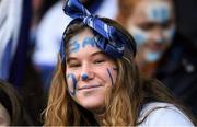 16 January 2018; A St Andrew's College supporter during the Bank of Ireland Leinster Schools Fr. Godfrey Cup Round 1 match between St Andrew's College and Kilkenny College at Donnybrook Stadium in Dublin.  Photo by Eóin Noonan/Sportsfile