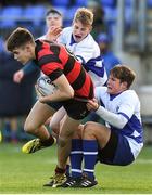 16 January 2018; James Cooper of Kilkenny College is tackled by Samual De Klerk of St Andrew's College during the Bank of Ireland Leinster Schools Fr. Godfrey Cup Round 1 match between St Andrew's College and Kilkenny College at Donnybrook Stadium in Dublin.  Photo by Eóin Noonan/Sportsfile