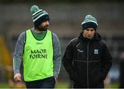 14 January 2018; Fermanagh assistant manager Ryan McMenamin and Fermanagh coach Shane McCabe during the Bank of Ireland Dr. McKenna Cup semi-final match between Fermanagh and Tyrone at Brewster Park in Enniskillen, Fermanagh. Photo by Oliver McVeigh/Sportsfile