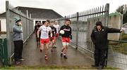 14 January 2018; Richard Donnelly and Matthew Donnelly of Tyrone take to the pitch ahead of the Bank of Ireland Dr. McKenna Cup semi-final match between Fermanagh and Tyrone at Brewster Park in Enniskillen, Fermanagh. Photo by Oliver McVeigh/Sportsfile