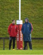 16 January 2018; Head coach Johann van Graan and Peter O'Mahony look on during Munster Rugby squad training at the University of Limerick in Limerick. Photo by Diarmuid Greene/Sportsfile