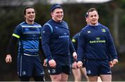 16 January 2018; James Lowe, left, Tadhg Furlong, centre, and Ed Byrne during Leinster Rugby squad training at UCD in Dublin. Photo by Ramsey Cardy/Sportsfile