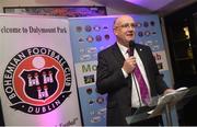 16 January 2018; FAI Director of Competitions Fran Gavin speaking at the More Than A Club, Bohemian FC launch at Dalymount Park in Dublin.  Photo by David Fitzgerald/Sportsfile