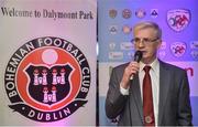 16 January 2018; Bohemian FC Chairman Chris Brien speaking at the More Than A Club, Bohemian FC launch at Dalymount Park in Dublin.  Photo by David Fitzgerald/Sportsfile