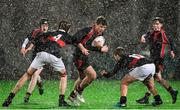 16 January 2018; Sean Verdon of Wesley College is tackled by Oisin Doyle of The High School during the Bank of Ireland Leinster Schools Fr. Godfrey Cup Round 1 match between Wesley College and The High School at Donnybrook Stadium in Dublin. Photo by Eóin Noonan/Sportsfile