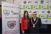 16 January 2018; More Than A Club representative Carina Brien and Lord Mayor Mícheál MacDonncha at the More Than A Club, Bohemian FC launch at Dalymount Park in Dublin.  Photo by David Fitzgerald/Sportsfile