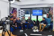 16 January 2018; Presenter Damian Lawlor interviews guests, from left, Damien Comer of Galway, Kerry selector Mikey Sheehy, Patrick mcBrearty of Donegal and Kildare manager Cian O'Neill during a GAA Now Live Facebook show at Croke Park in Dublin. Photo by Brendan Moran/Sportsfile