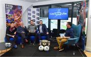 16 January 2018; Presenter Damian Lawlor interviews guests, from left, Damien Comer of Galway, Kerry selector Mikey Sheehy, Patrick mcBrearty of Donegal and Kildare manager Cian O'Neill during a GAA Now Live Facebook show at Croke Park in Dublin. Photo by Brendan Moran/Sportsfile
