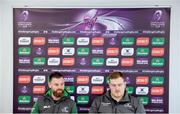 17 January 2018; Assistant coach Nigel Carolan, left, and Conor Carey during a Connacht Rugby press conference at the Sportsground in Galway. Photo by Piaras Ó Mídheach/Sportsfile
