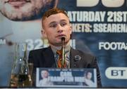 17 January 2018; Carl Frampton during a press conference at the Europa Hotel in Belfast. Photo by Oliver McVeigh/Sportsfile
