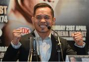 17 January 2018; Nonito Donaire during a press conference at the Europa Hotel in Belfast. Photo by Oliver McVeigh/Sportsfile