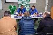 17 January 2018; Newly announced Limerick FC manager Tommy Barrett with new signing Connor Ellis during a press conference at the University of Limerick in Limerick. Photo by Diarmuid Greene/Sportsfile