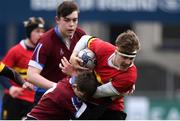 17 January 2018; Daniel Montayne of CBC Monkstown is tackled by Ryan O'Connor of Salesian College during the Bank of Ireland Leinster Schools Vinnie Murray Cup Round 2 match between Salesian College and CBC Monkstown at Donnybrook Stadium, in Dublin. Photo by Matt Browne/Sportsfile