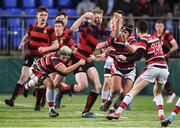 17 January 2018; Matthew Hodgins of Kilkenny College in action against Jamie Kavanagh of Wesley College during the Bank of Ireland Leinster Schools Vinnie Murray Cup Round 2 match between Wesley College and Kilkenny College at Donnybrook Stadium, in Dublin. Photo by Matt Browne/Sportsfile