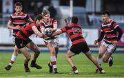 17 January 2018; Gary Hawe of Wesley College is tackled by John Rogers and Darragh O'Reilly of Kilkenny College during the Bank of Ireland Leinster Schools Vinnie Murray Cup Round 2 match between Wesley College and Kilkenny College at Donnybrook Stadium, in Dublin. Photo by Matt Browne/Sportsfile