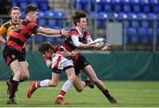 17 January 2018; Scott Doyle of Wesley College is tackled by John Rogers and Craig Strong of Kilkenny College during the Bank of Ireland Leinster Schools Vinnie Murray Cup Round 2 match between Wesley College and Kilkenny College at Donnybrook Stadium, in Dublin. Photo by Matt Browne/Sportsfile