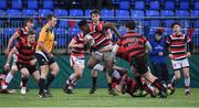 17 January 2018; Sam Illo of Wesley College in action against Kilkenny College during the Bank of Ireland Leinster Schools Vinnie Murray Cup Round 2 match between Wesley College and Kilkenny College at Donnybrook Stadium, in Dublin. Photo by Matt Browne/Sportsfile