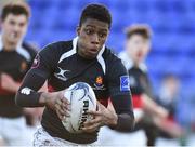 19 January 2018; Jamie Ukagba of The High School  during the Bank of Ireland Leinster Schools Vinnie Murray Cup Round 2 match between The King’s Hospital and The High School at Donnybrook Stadium in Dublin. Photo by Matt Browne/Sportsfile