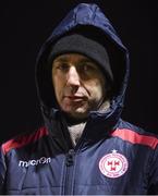 19 January 2018; Shelbourne manager Owen Heary during the Preseason Friendly match between Bohemians and Shelbourne at the FAI National Training Centre in Abbotstown, Dublin. Photo by Eóin Noonan/Sportsfile