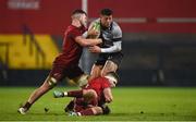 19 January 2018; Jay Barker of Ospreys Premiership Select is tackled by Conor Oliver and Shane Daly of Munster during the British & Irish Cup Round 6 match between Munster A and Ospreys Premiership Select at Irish Independent Park in Cork. Photo by Diarmuid Greene/Sportsfile