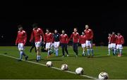19 January 2018; Shelbourne players warm up ahead of the Preseason Friendly match between Bohemians and Shelbourne at the FAI National Training Centre in Abbotstown in Dublin. Photo by Eóin Noonan/Sportsfile