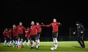 19 January 2018; Bohemians players warm up ahead of the Preseason Friendly match between Bohemians and Shelbourne at the FAI National Training Centre in Abbotstown in Dublin. Photo by Eóin Noonan/Sportsfile