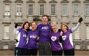 20 January 2018; Vhi ambassador and Olympian David Gillick with VHI representatives, from left, Áine DiMaggio, Brighid Smyth, Deborah Brannelly and Patricia Kelly before the Castletown parkrun where Vhi hosted a special event to celebrate their partnership with parkrun Ireland. Vhi ambassador and Olympian David Gillick was on hand to lead the warm up for parkrun participants before completing the 5km free event. Parkrunners enjoyed refreshments post event at the Vhi Relaxation Area where a physiotherapist took participants through a post event stretching routine. parkrun in partnership with Vhi support local communities in organising free, weekly, timed 5k runs every Saturday at 9.30am. To register for a parkrun near you visit www.parkrun.ie. Photo by Piaras Ó Mídheach/Sportsfile