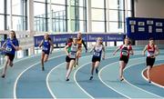 20 January 2018; A general view of the field during the U14 Girls 800m event during the Irish Life Health National Indoor Combined Events All Ages at Athlone IT in Westmeath. Photo by Sam Barnes/Sportsfile