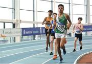20 January 2018; Jordan Knight of St Josephs AC, Co Kilkenny, competing in the U16 Boys 800m event during the Irish Life Health National Indoor Combined Events All Ages at Athlone IT in Westmeath. Photo by Sam Barnes/Sportsfile